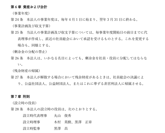 一般社団法人地域防災リーダーズ協会の定款を公開しています